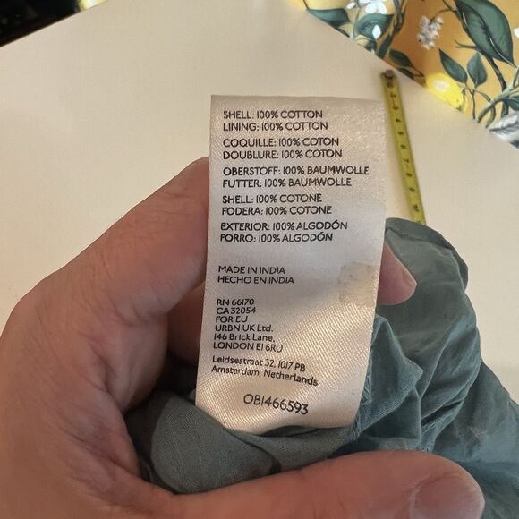 FREE PEOPLE BELLA Dress Boho One Shoulder Embroidery Maxi Green Blue Sz S - Picture 9 of 9